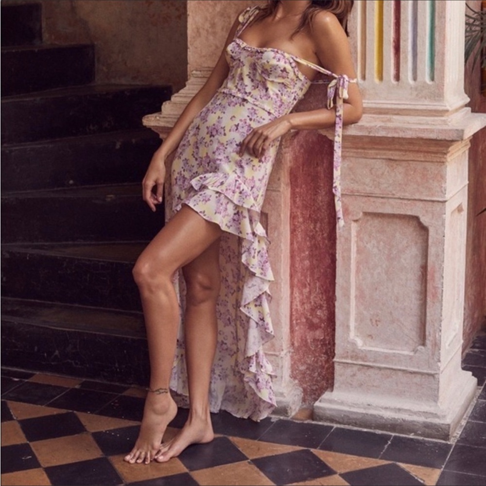 FOR LOVE & LEMONS Caroline Floral High-Low Dress - Picture 2 of 6